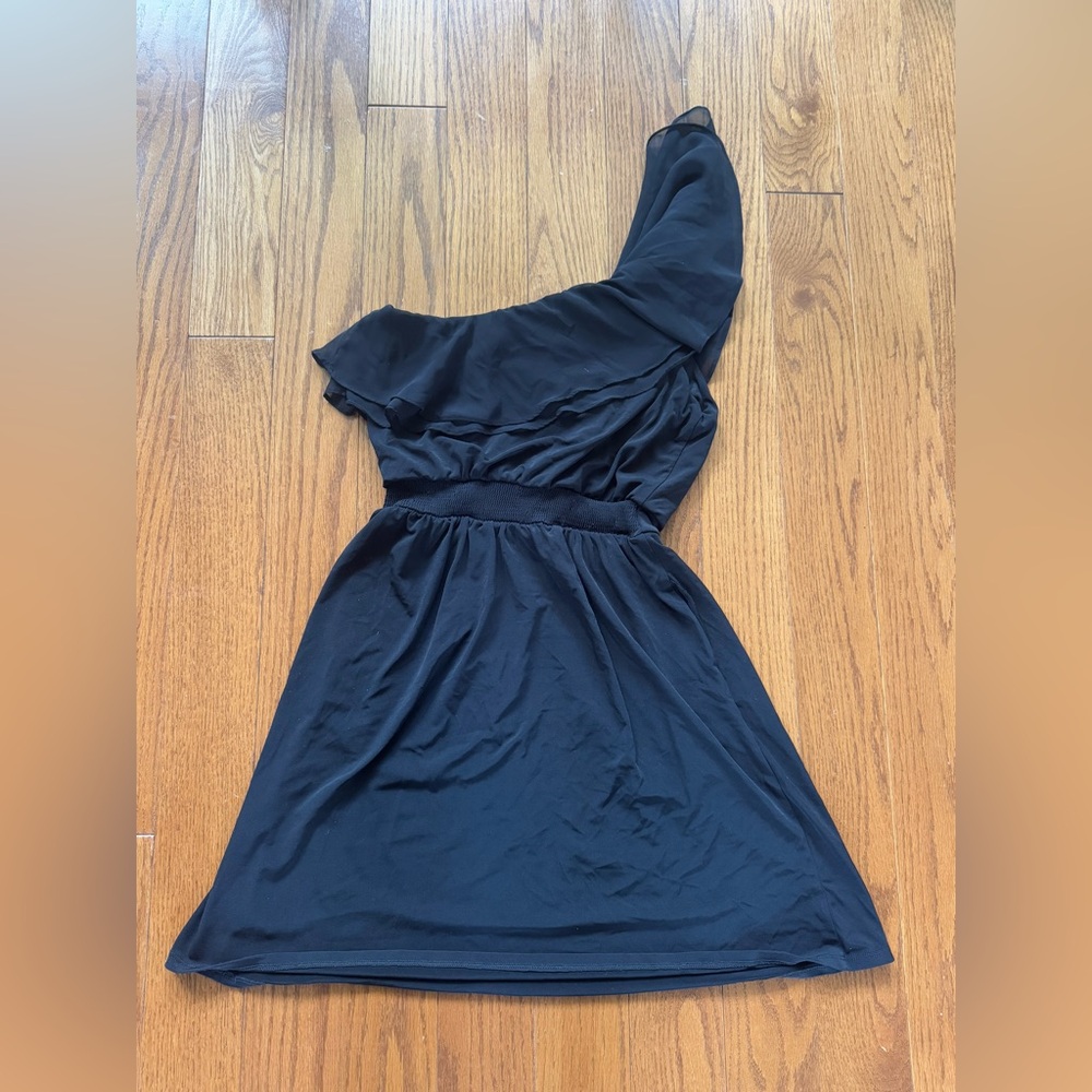 WHITE HOUSE BLACK MARKET- Elegant Black One-Shoulder Dress (Size 0) - Picture 2 of 2